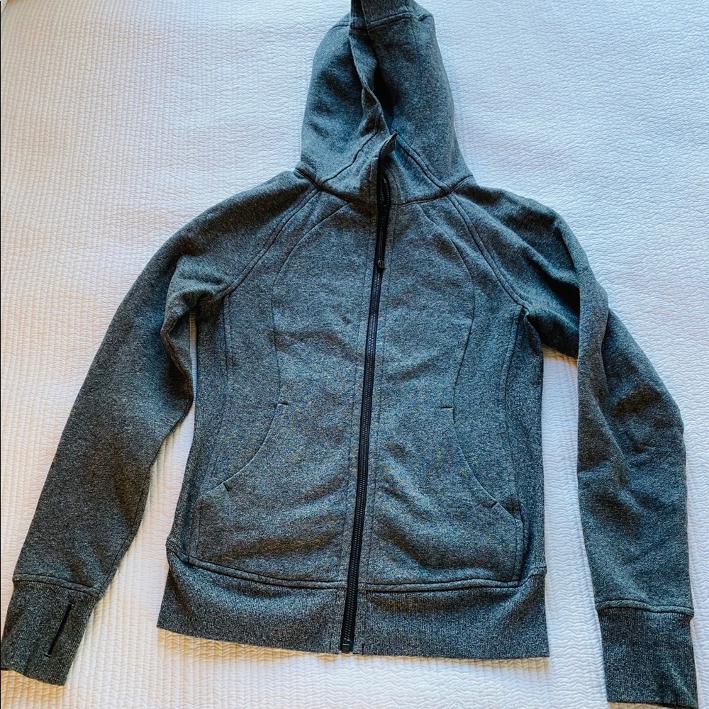 Lululemon Heather Grey Hooded Zip-Up